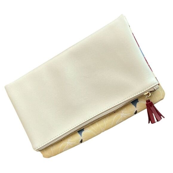 Rachel Pally Leather/Cavas Reversible Design Clutch NWOT - Picture 4 of 7